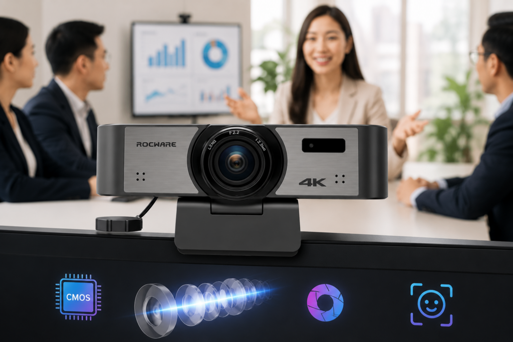Webcam hội nghị Rocware RC16 - Hình ảnh 4K sắc nét