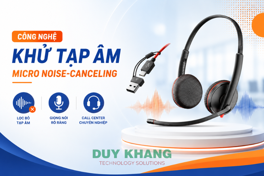 Poly Blackwire 3225 Tai nghe văn phòng chống ồn DUY KHANG