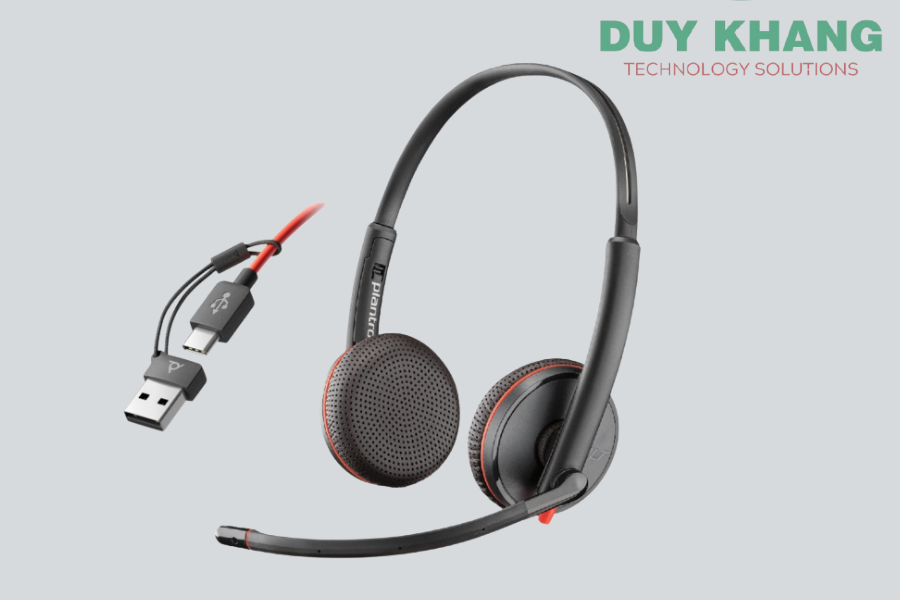 Poly Blackwire 3225: Tai Nghe Văn Phòng Có Mic Chống Ồn DUY KHANG