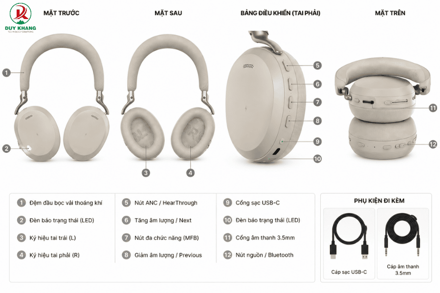 Tai nghe Jabra evolve3 75 chính hãng - Duy Khang