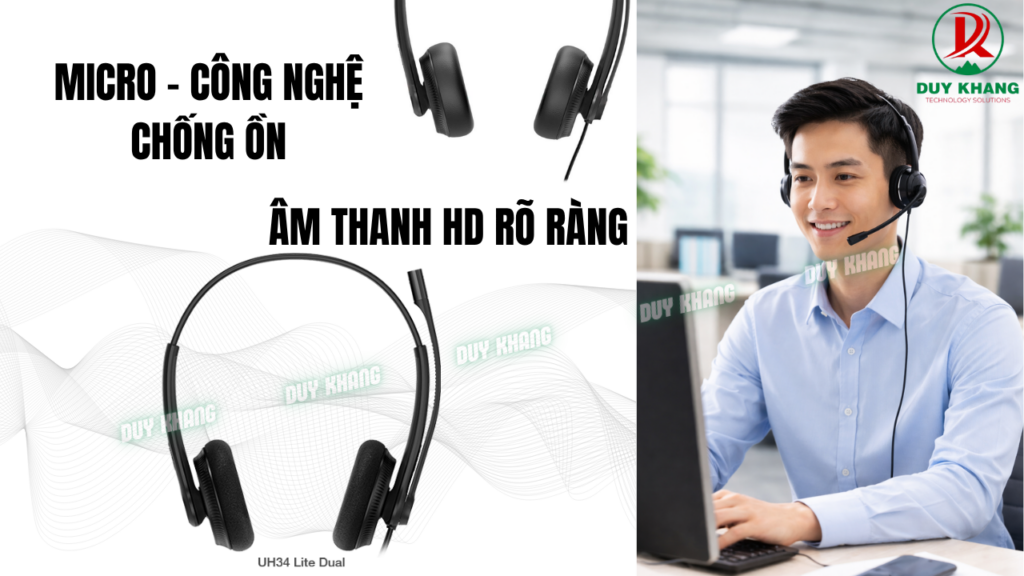 Yealink UH34 trang bị micro chống ồn, âm thanh HD - Duy Khang Tech