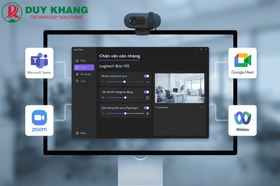 Webcam B2B Logitech Brio 105 - Duy Khang Tech