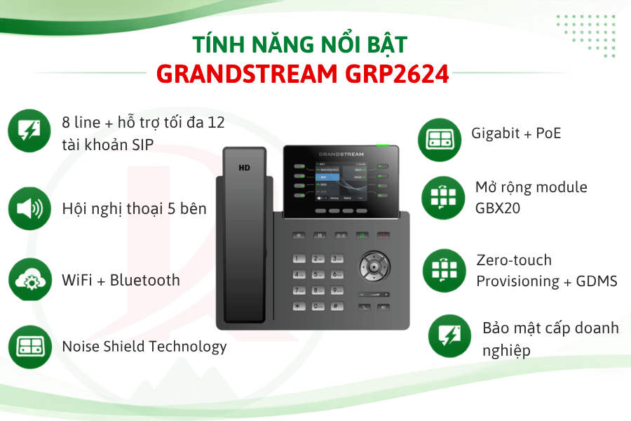 Điện thoại IP Grandstream GRP2624 - Duy Khang Tech