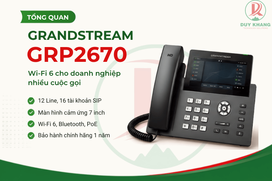 Điện thoại IP Grandstream GRP2670 - Duy Khang Tech