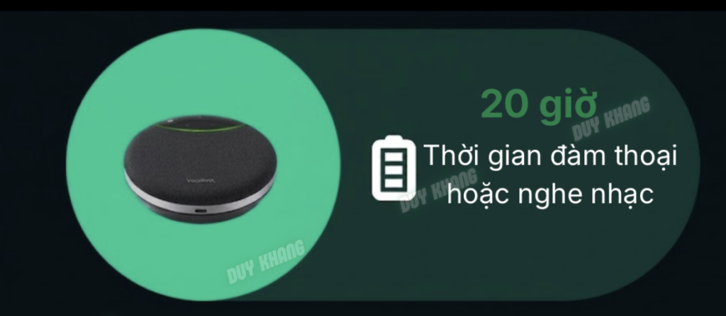 Thời lượng pin loa hội nghị Yealink SP92 - Duy Khang